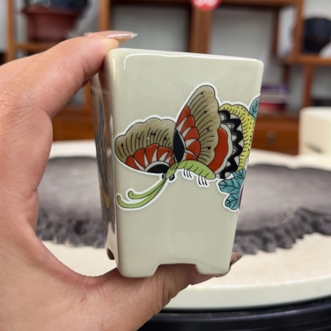 紫砂花盆瑕疵7-5。。在。