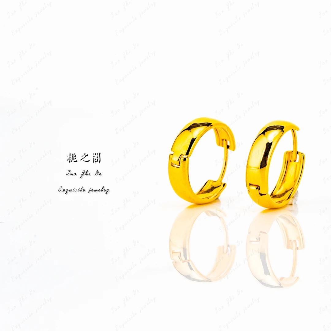 铜合金耳饰 铜合金耳饰 光面小耳环金色结