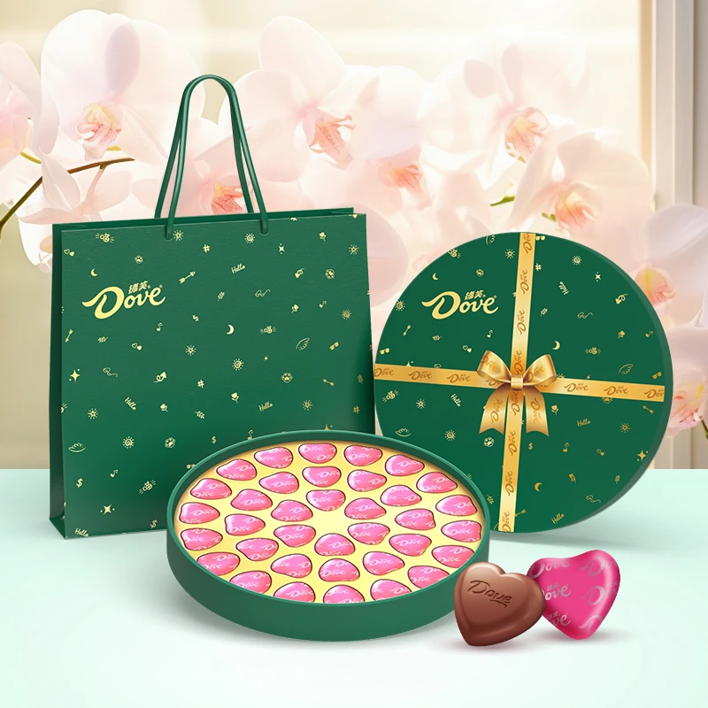 德芙【双十一大促】心语巧克力36粒绿粉蓝缤纷颜值礼盒装配手袋