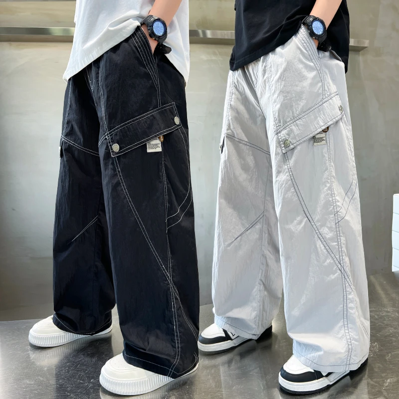 男童裤子夏季薄款防蚊裤直筒2025中大童休闲韩版长裤儿童宽松洋气
