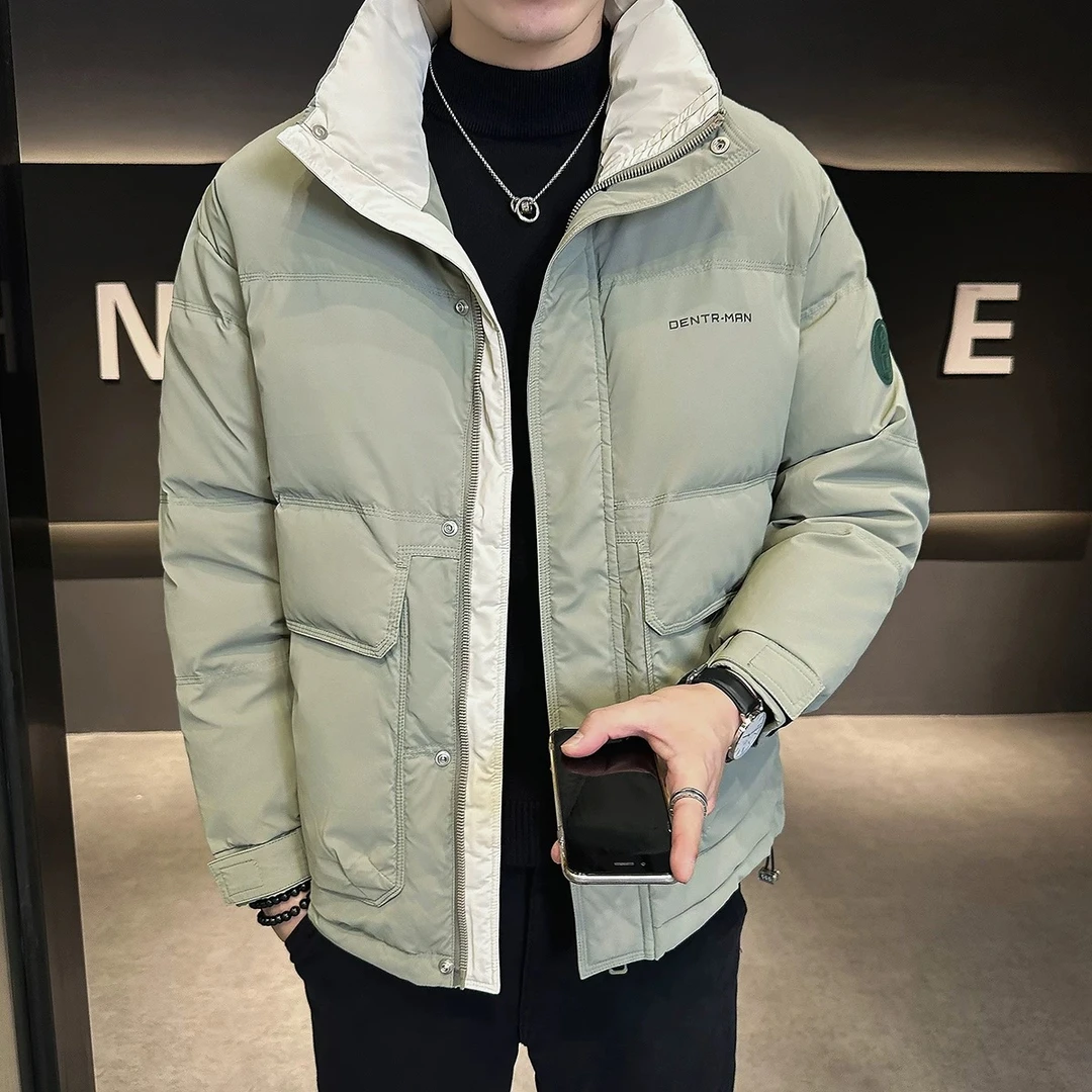 【免洗肤感工装羽绒服】冬季新款立领工装简约时尚防风外套-23-006
