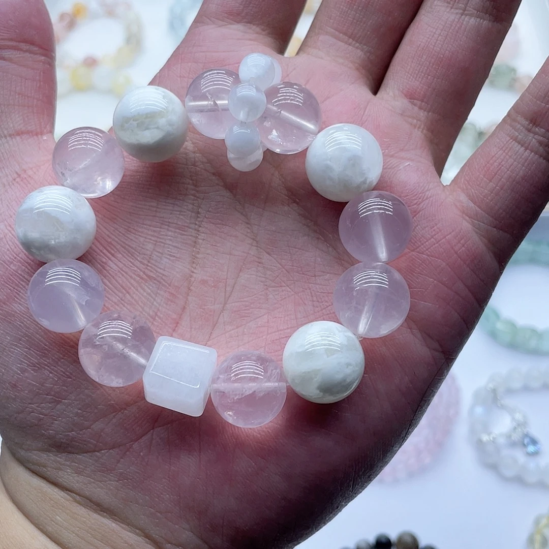 伊***）未镶嵌手串水晶原创手串花妹