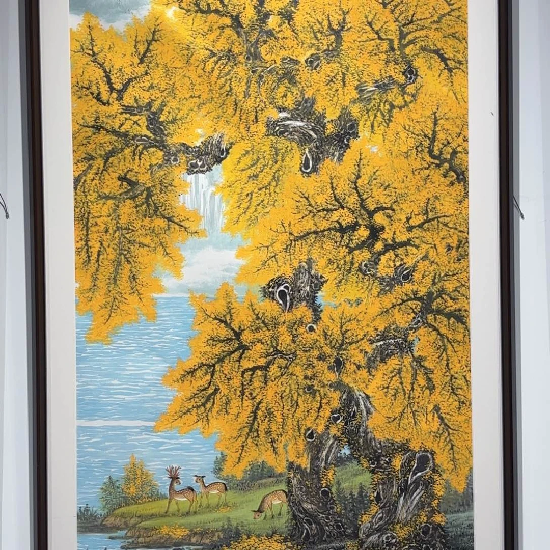 风***9国画碧水悠然 8平尺不带框