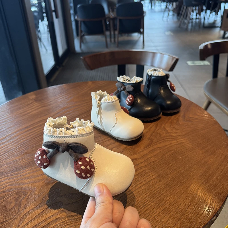 冬季加绒保暖二棉鞋女宝宝软底学步鞋韩版百搭女童婴儿鞋短靴子