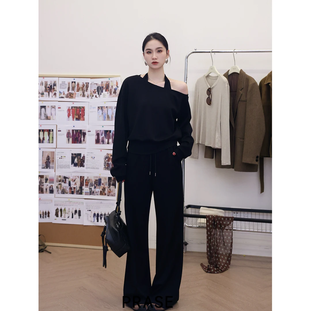 PRASE·噜【优雅定律】微胖轻奢设计款秋女挂脖时尚套装PR507B37/121