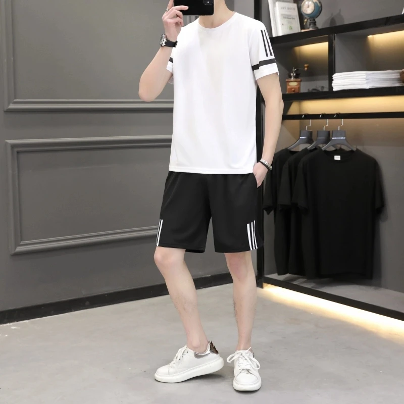 2266运动套装时尚速干透气百搭短裤短袖两件套