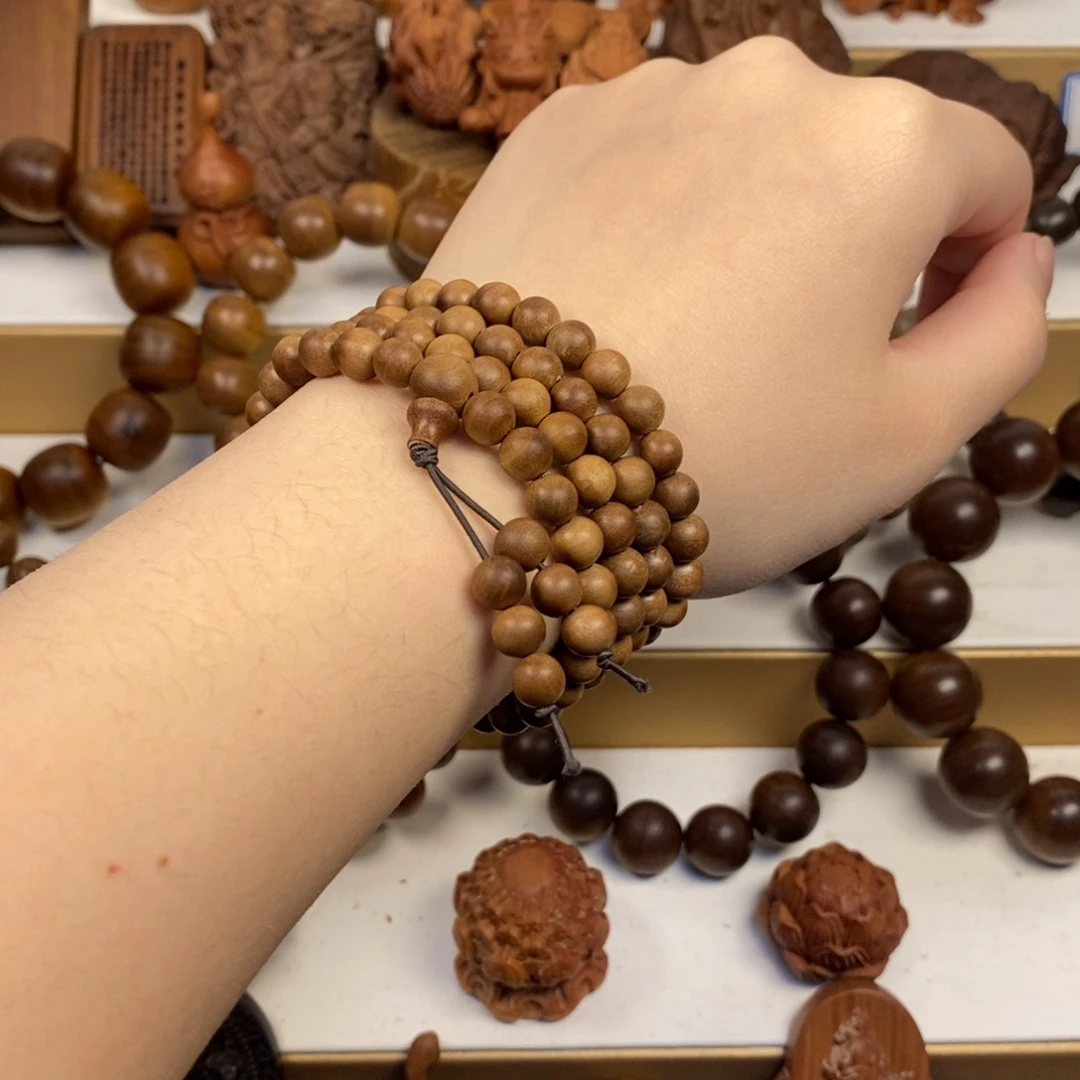 手串/手链檀香木老山檀香0.6/108横纹奶香