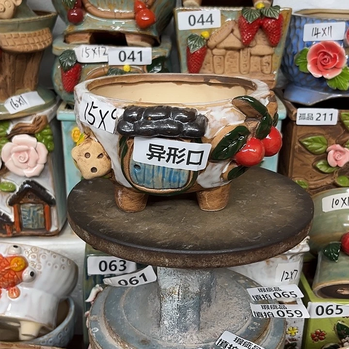 紫砂花盆粗陶材质多肉花盆