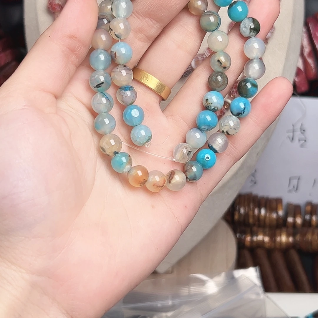 玛瑙/玉髓合金珠宝半成品h287 8m 意境玛瑙一条