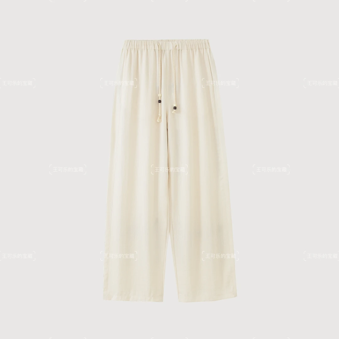 【报恩裤】夏季高端定制熟麻宽松百搭亚麻阔腿裤直筒裤