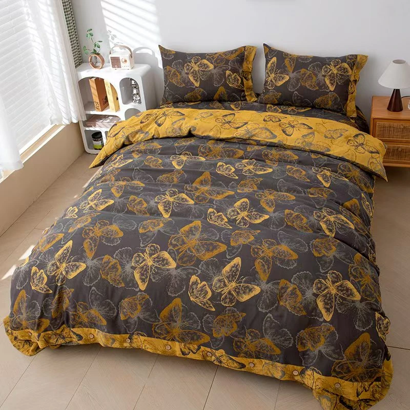 黑金黑蝴蝶--150*200纯棉双层纱双面鹅 绒 加厚被子 4斤左右