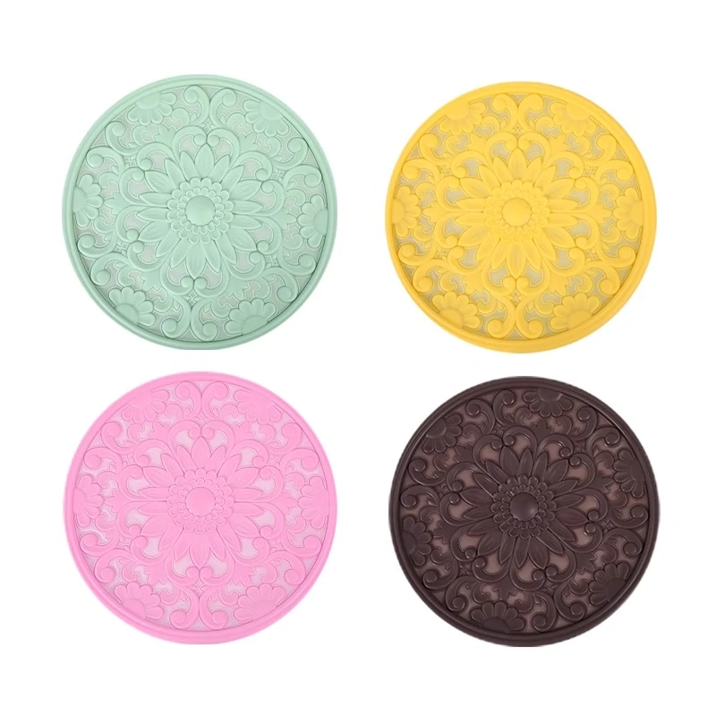 复古双面雕花硅胶隔热垫餐垫锅垫碗杯垫子家用餐桌防烫垫耐高温垫