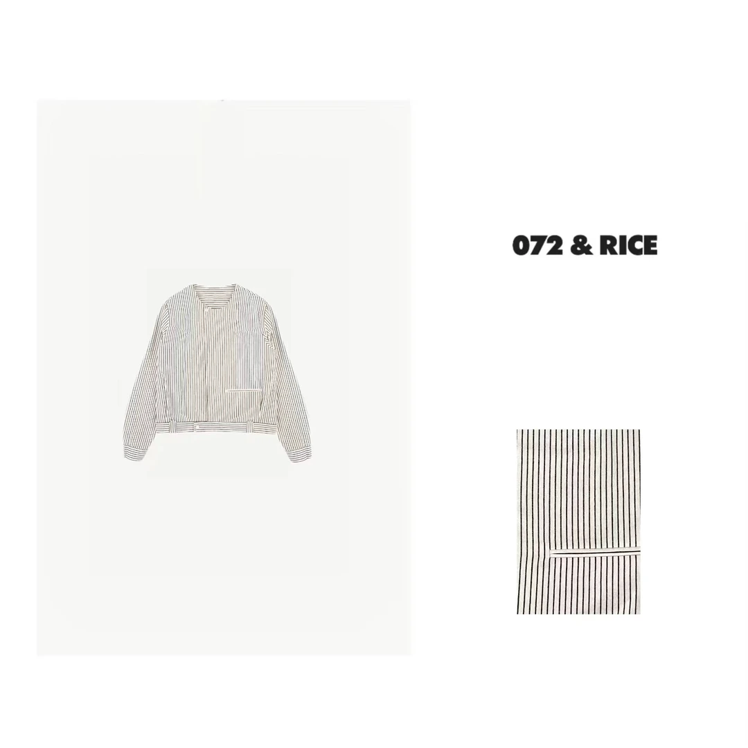 072 & RICE【秋叶原外套】春季设计感竖条长袖外套 NB216 FF