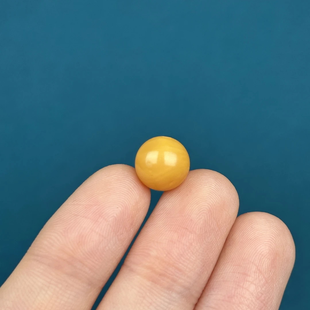 D7842天然原矿蜜蜡 圆珠【微微瑕】10.2mm支持复检假一罚十