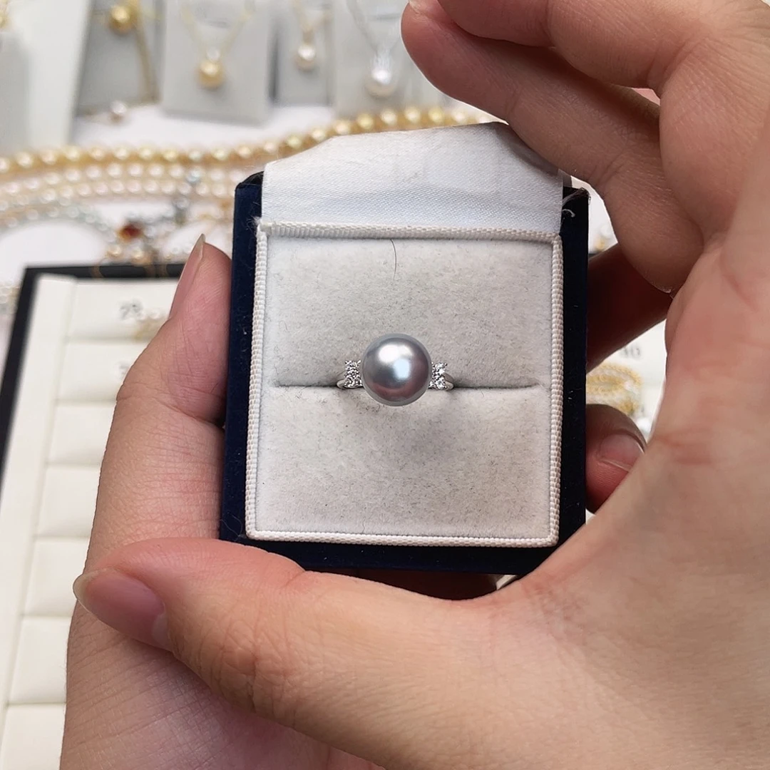 戒圈海水珍珠18K金镶嵌