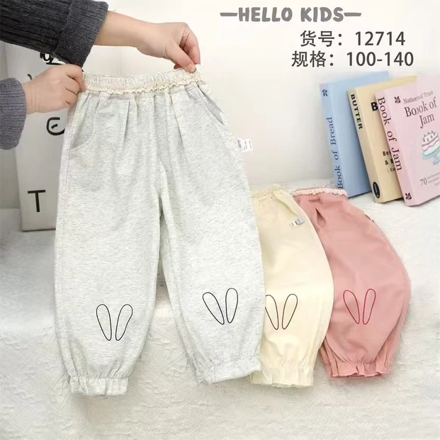 12714米咔花边小裤（灰色）