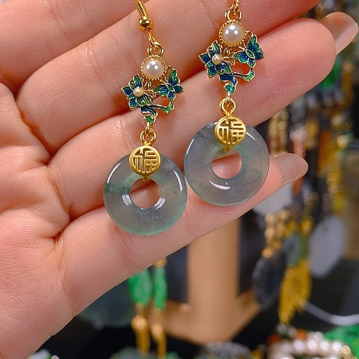 翡翠未镶嵌耳饰翡翠