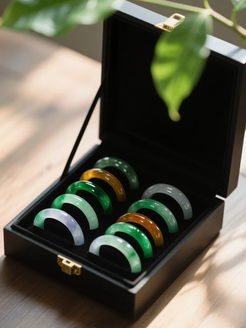 非金属珐琅手镯 精美美人条老坑玉石处理女款玉镯（多样性发其一）