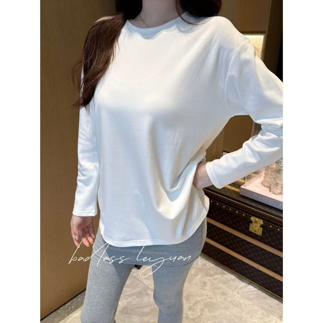 【内搭伴侣】LEYUAN·外穿白色内搭T恤女简约百搭宽松打底上衣打底衫