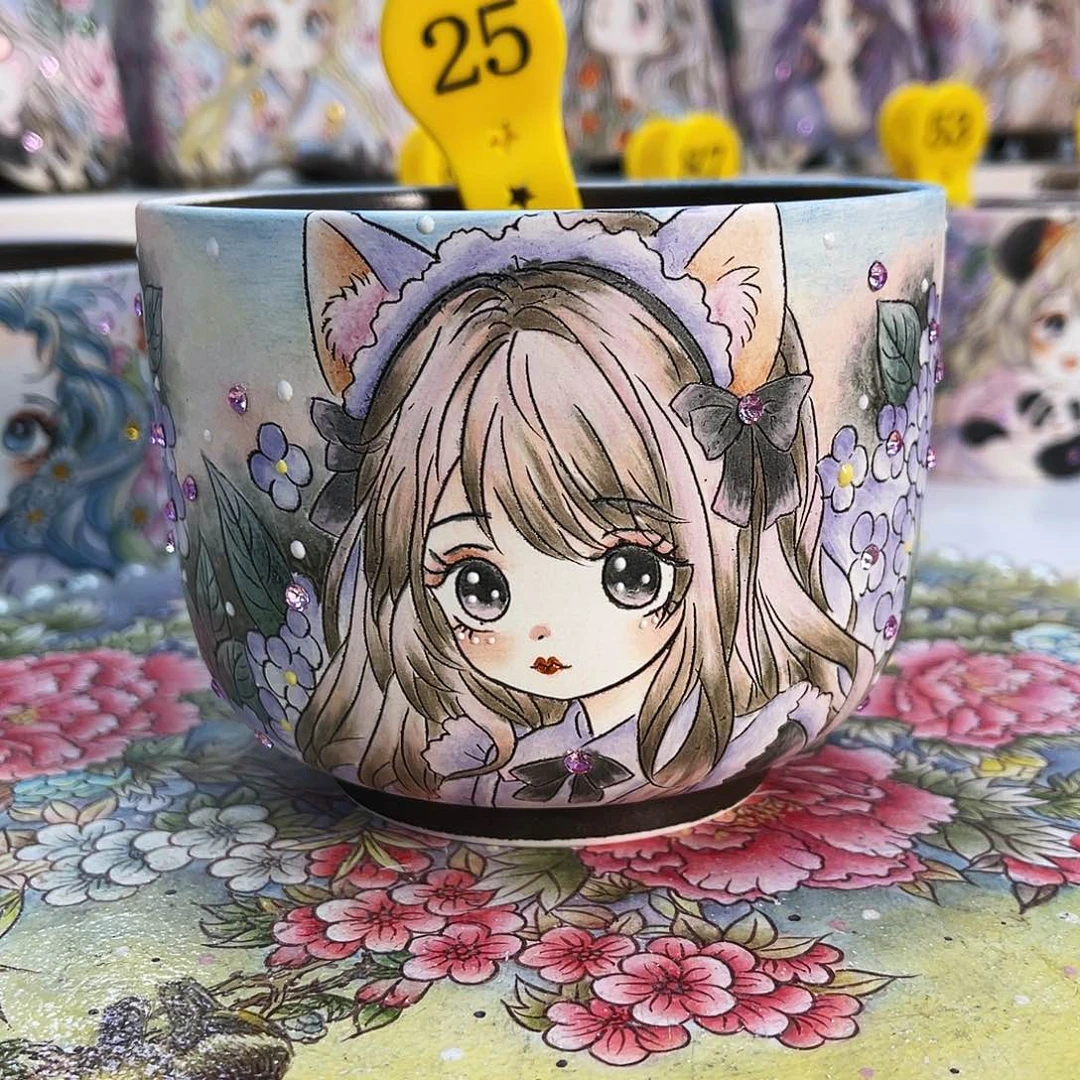 红陶薄雾花盆一物一拍