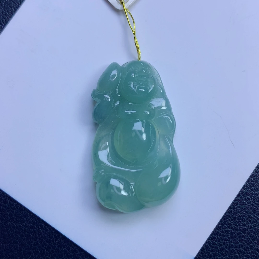颈饰未镶嵌翡翠布袋佛