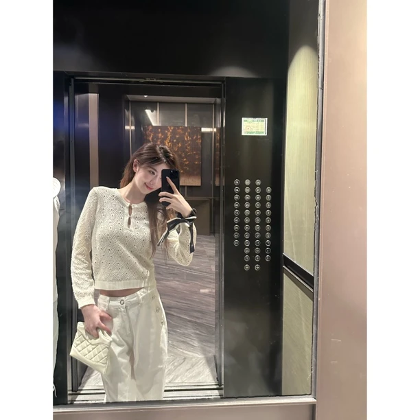 【Cikky定制】常规圆领长袖翻领polo休闲小香风高领镂空时尚套装