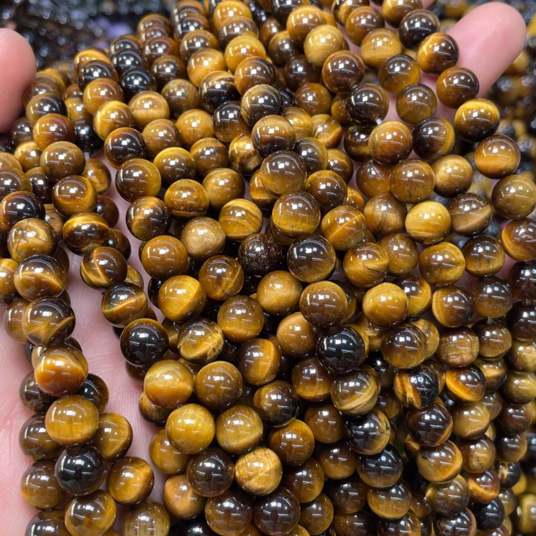 查罗石珠宝半成品合金黄虎眼8