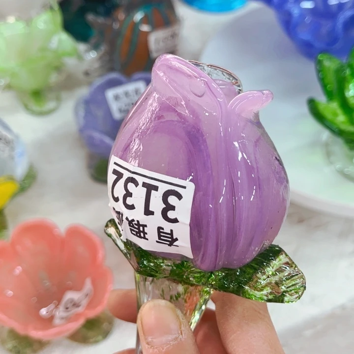 琉璃3132瑕大 家悦花瓶摆件