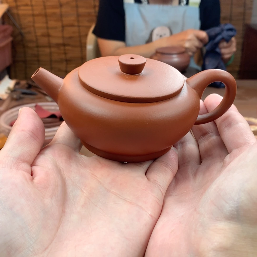 紫砂茶壶巨轮 朱泥 140cc 周宜君