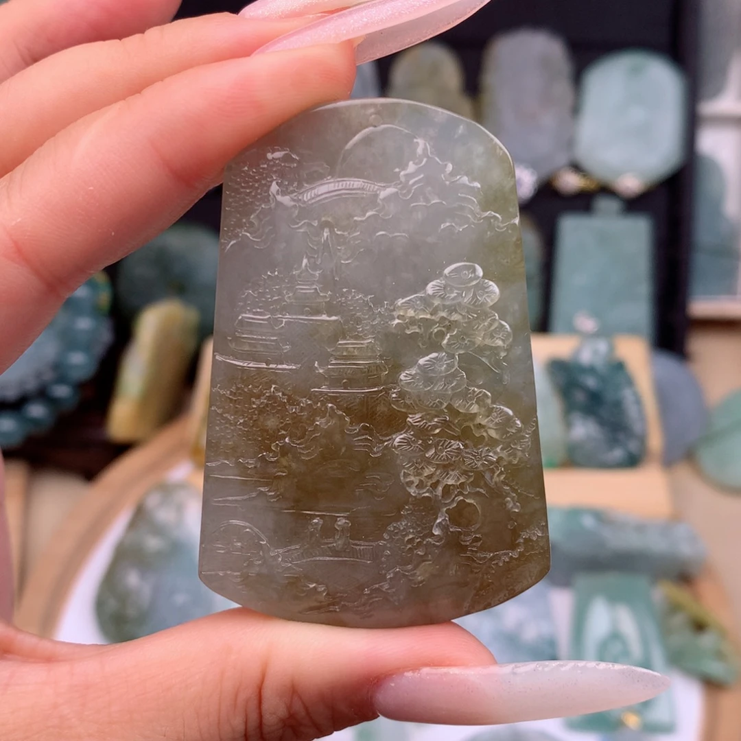 颈饰未镶嵌翡翠山水