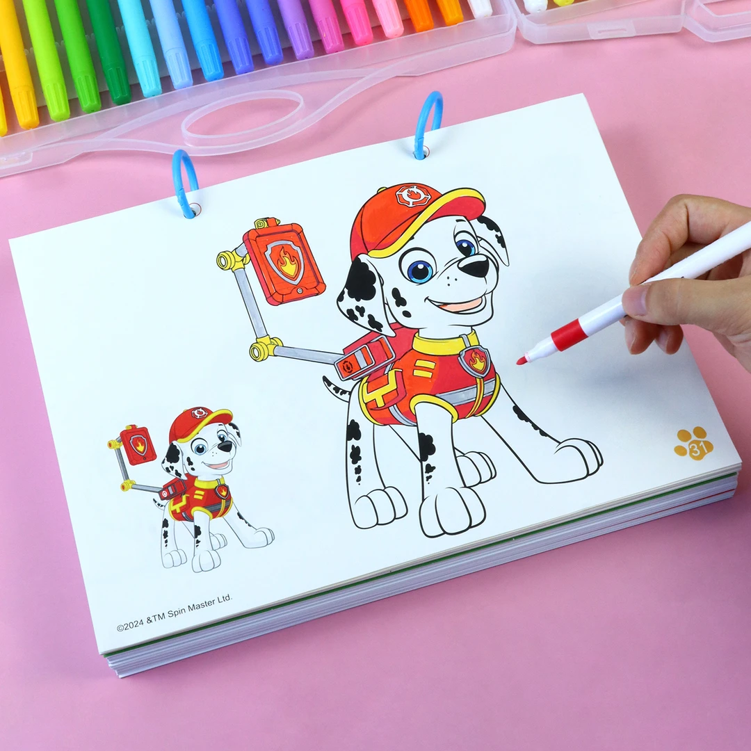 汪汪队画画本儿童马克笔涂色书3-6岁幼儿园阿奇画册涂颜色填充画