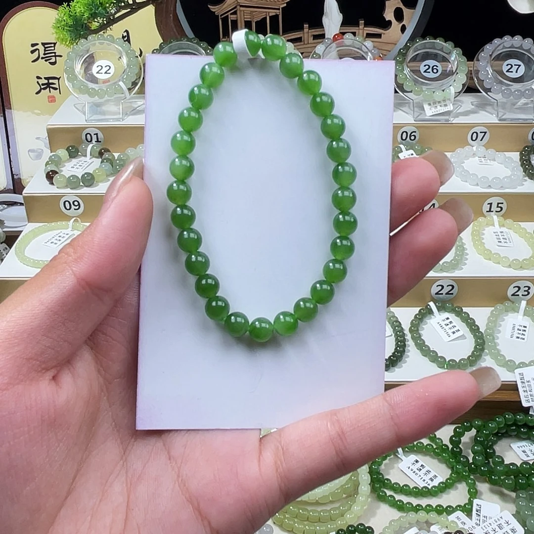 阿****和田玉（碧玉）未镶嵌手链