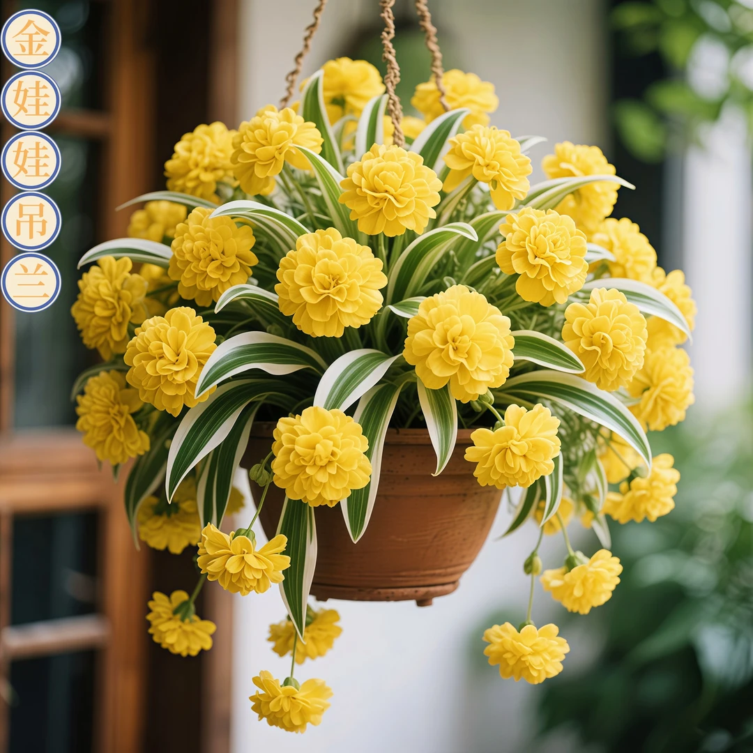 金边金娃娃大花吊兰苗带根小苗裸根土培四季盆栽苗卧室花垂吊植物