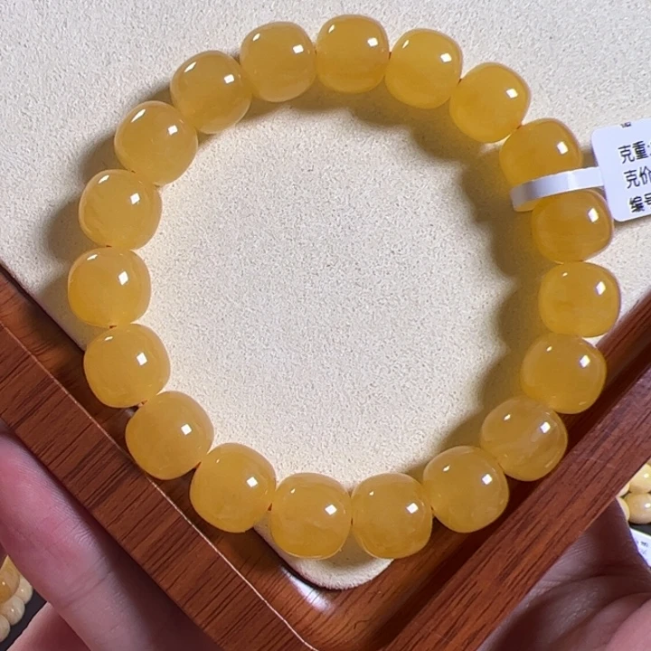 手链琥珀未镶嵌12mm精工老型同料焦皮QQ