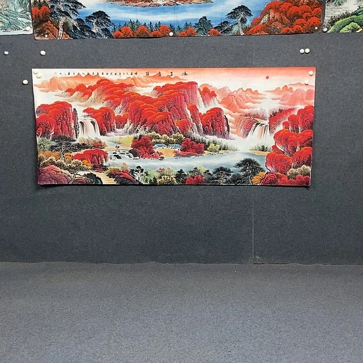 国画小八尺山水一副