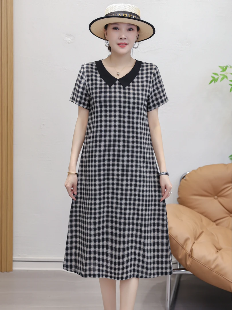 格韵雅服时尚气质碎花连衣裙夏季宽松显瘦裙子