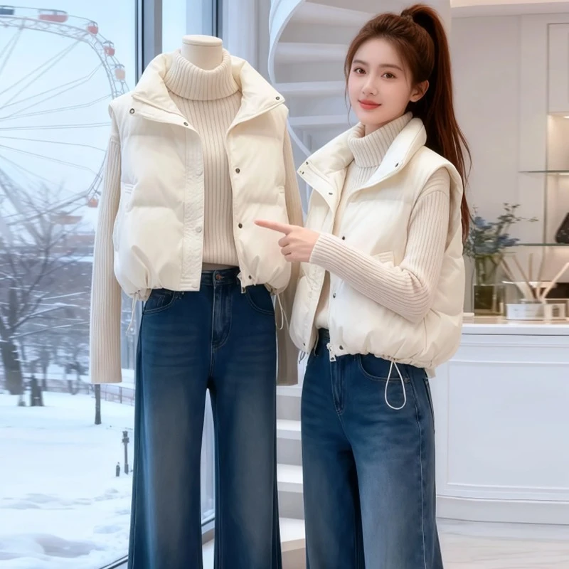 免洗2025年秋冬新款棉马甲韩版宽松小个子短款显瘦立领坎肩外套
