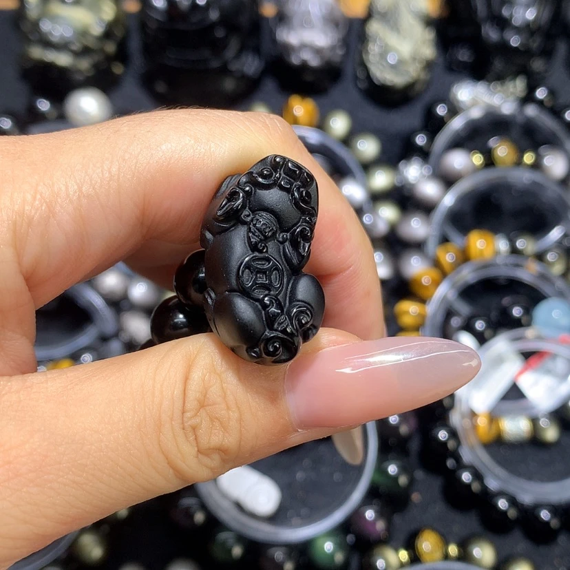 【闪购商品】未镶嵌黑曜岩珠宝奇石日***辰