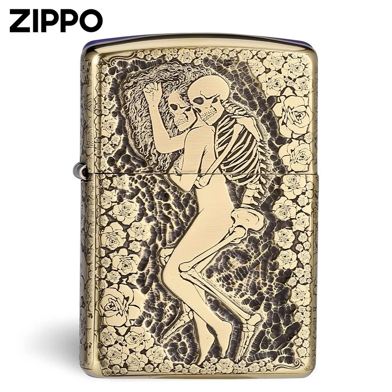 Zippo至终不渝打火机男士个性复古原装金色老式【杨杨专属】