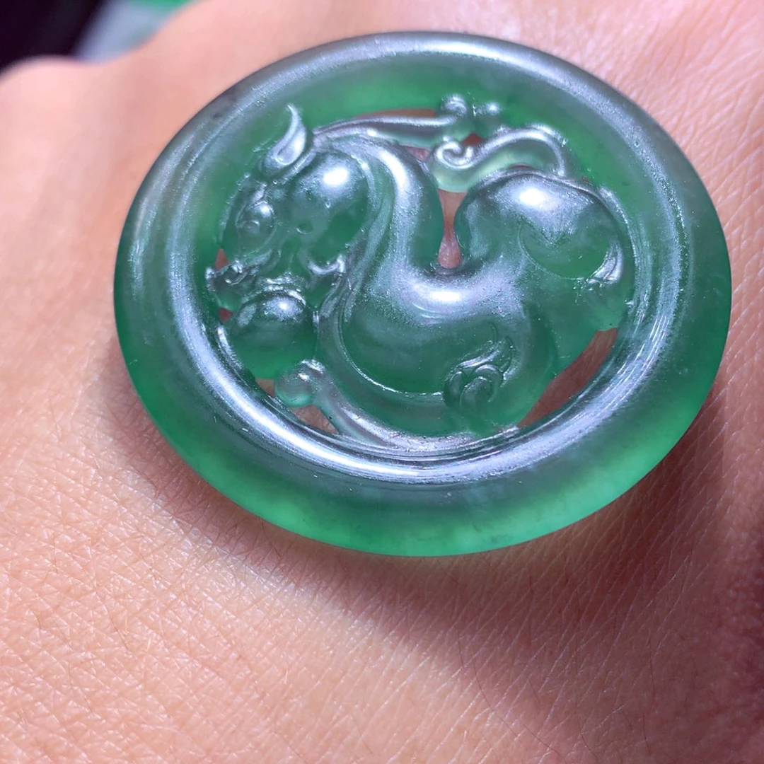 定制翡翠未镶嵌天然翡翠A货毛货挂件