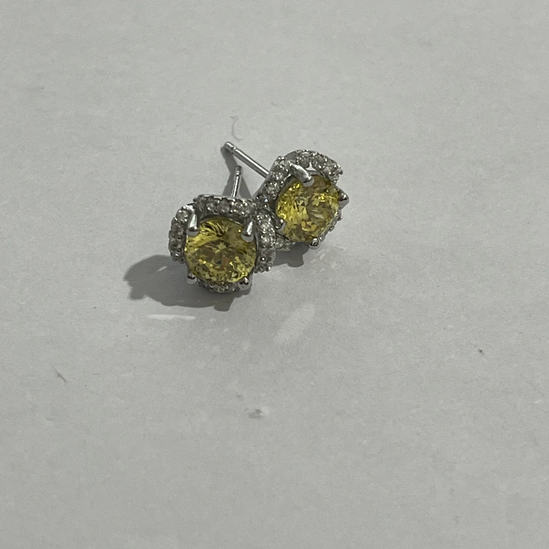 臻选耳饰 经典百搭设计黄色耳钉CKT4