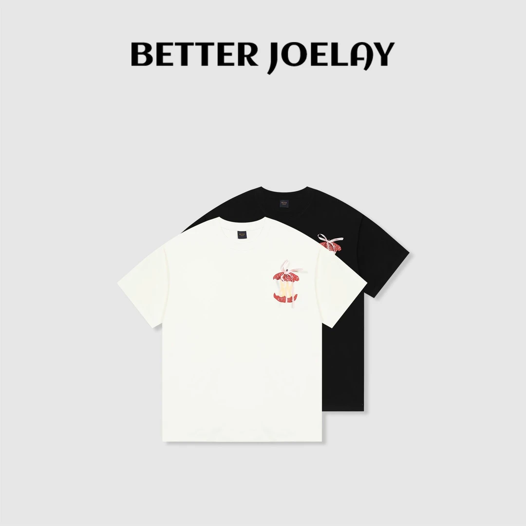 BETTER JOELAY -大版【咬一口】时尚百搭T恤短袖可爱休闲风KH3887