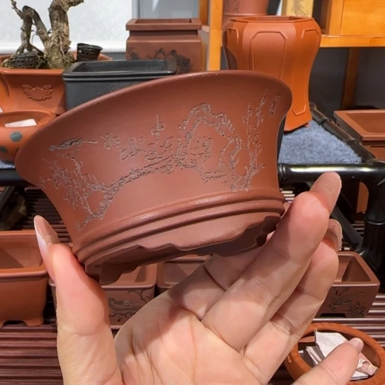 紫砂花盆口径9深度3