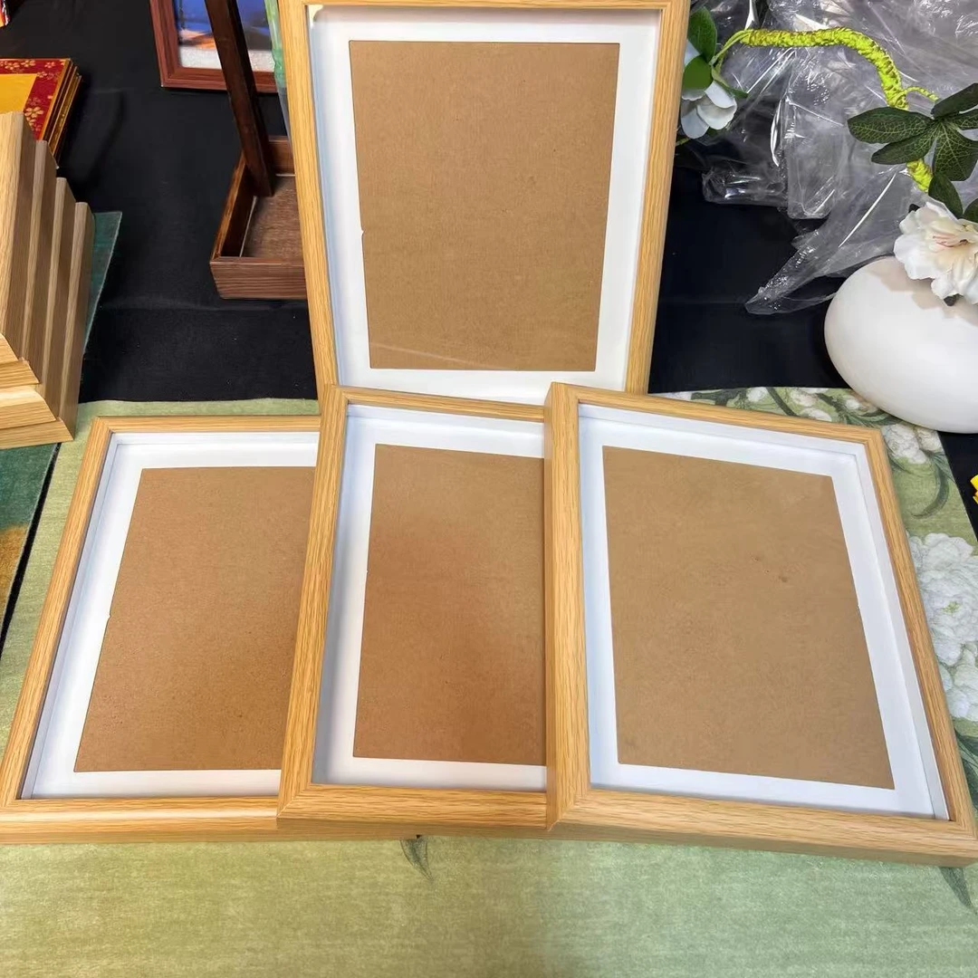 【10寸相框】内径20*25cm原木色真玻璃面板【拍一发四】