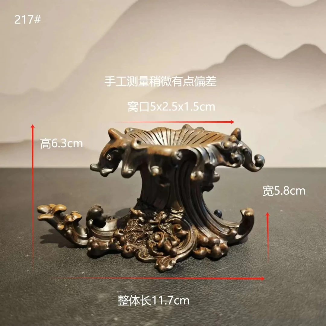 中式创意浪花底座树脂工艺品摆件玄关桌面装饰新款浪花鲤鱼奇石座