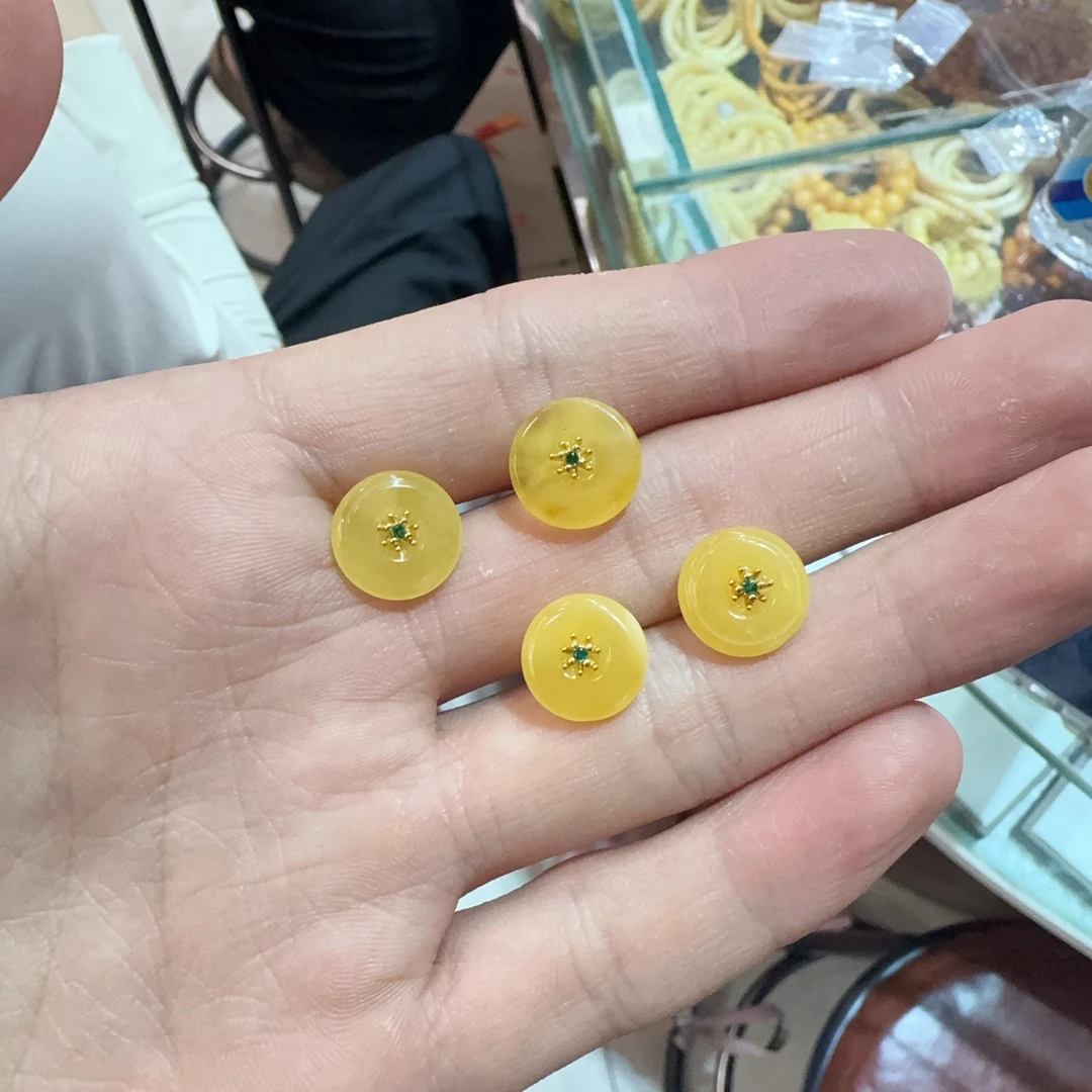 天然蜜蜡耳钉多样性拍一发一x