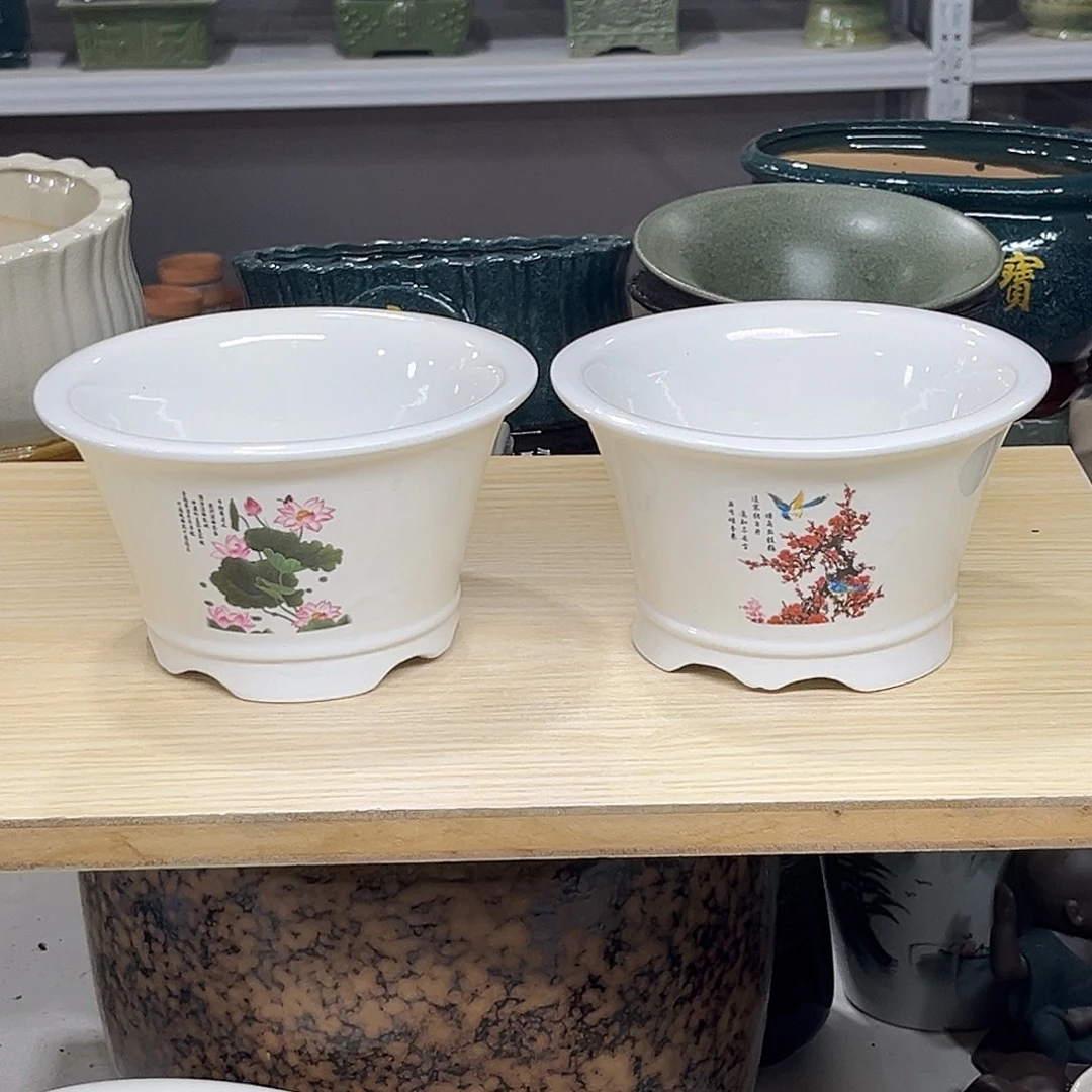 陶瓷绿植多肉微瑕花盆口径15*9