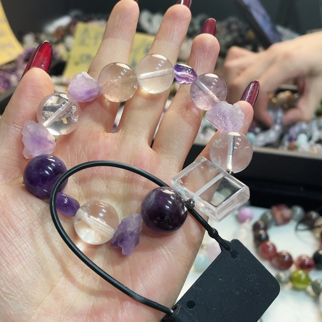 水晶未镶嵌手链紫