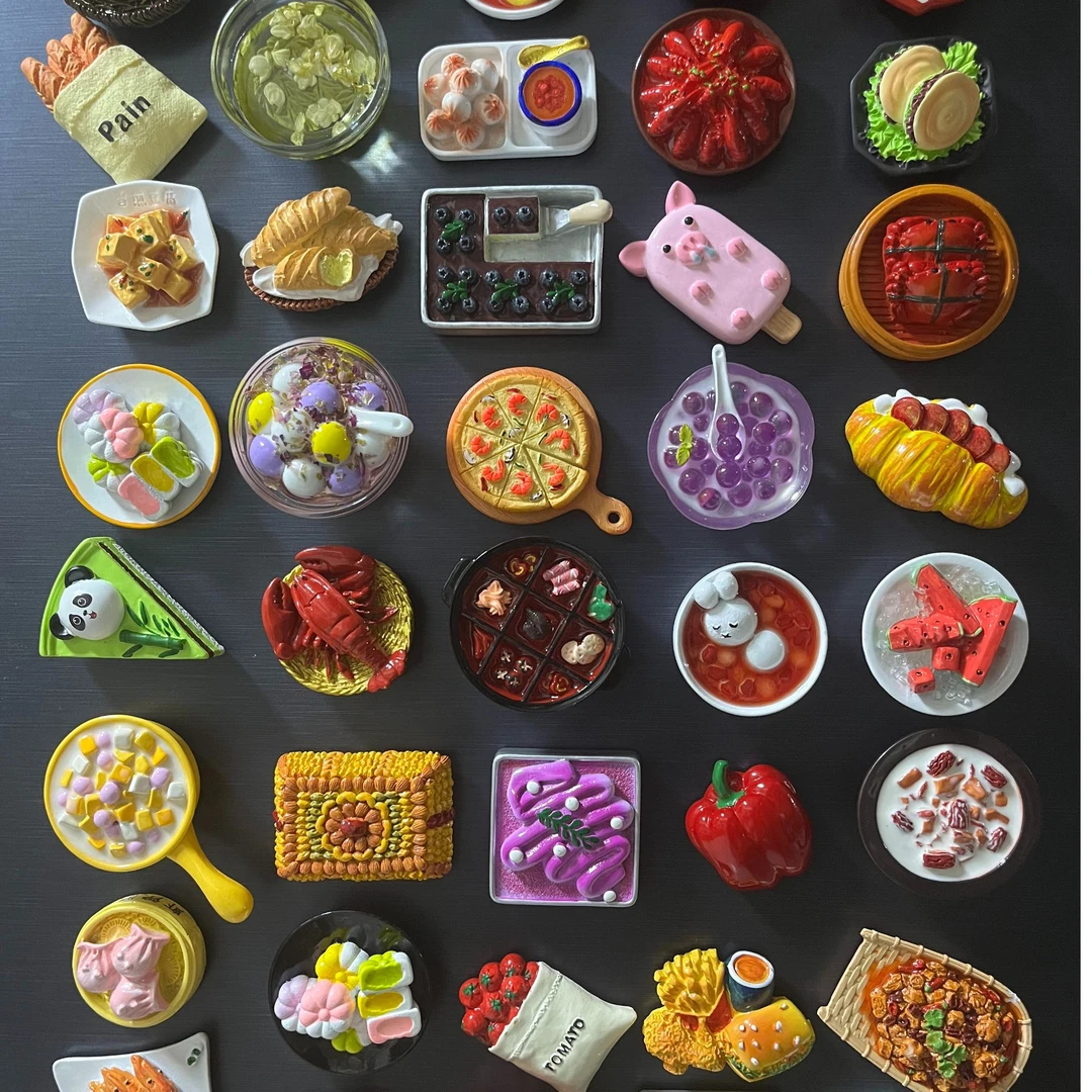 (自选款)手绘食玩冰箱贴摆件吸附磁铁新款爆款高货创意树脂立体贴