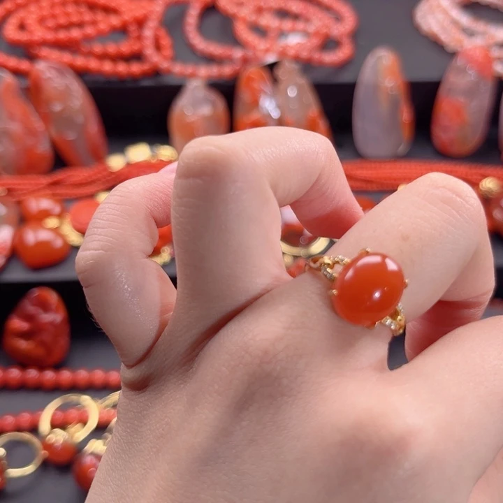 南红玛瑙南红银S925镶嵌